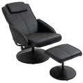HOMCOM Relaxsessel mit Fußhocker, Kunstleder-Bezug, neigbar, ergonomisches Design, Schwarz