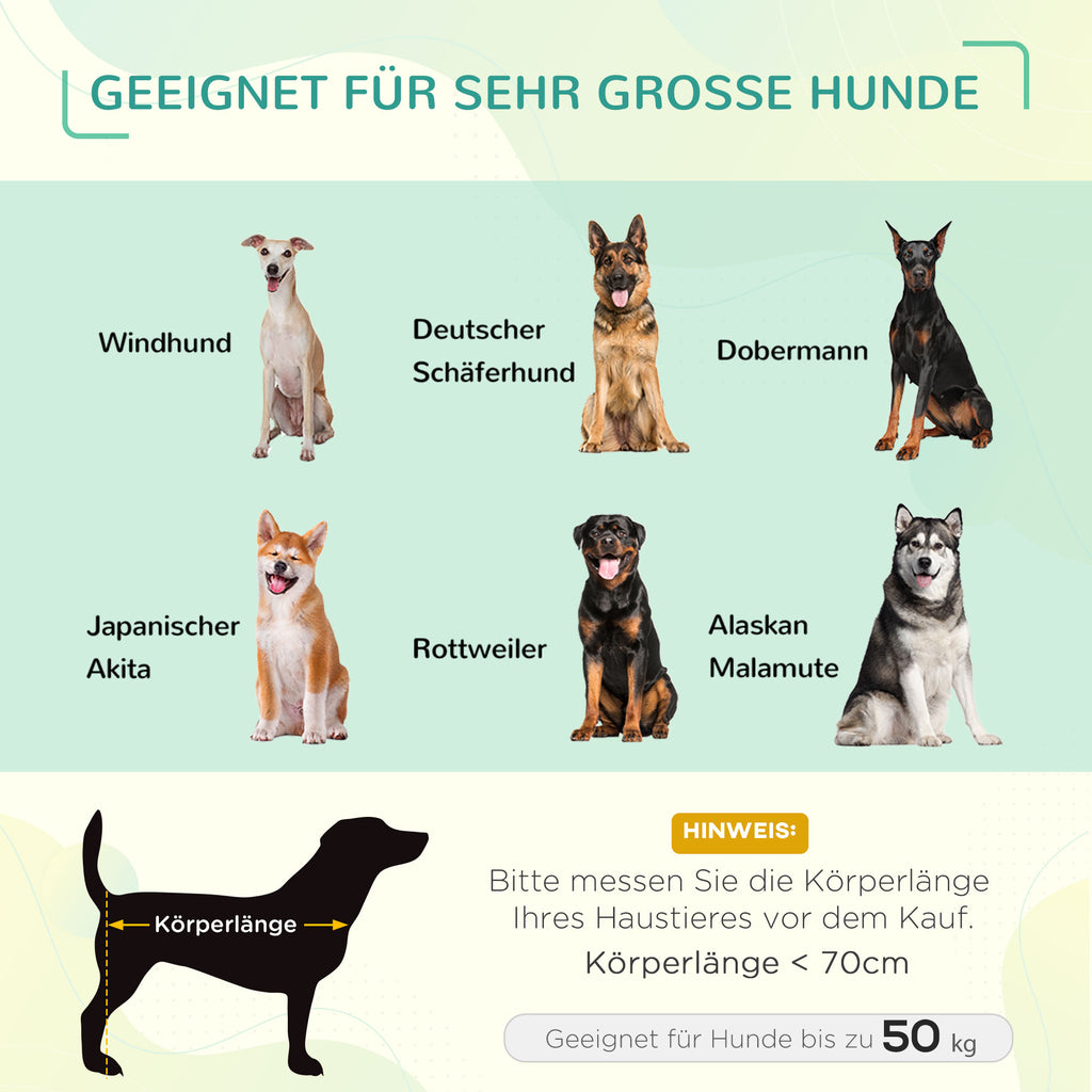 PawHut Erhöhtes Hundebett mit Baldachin, Haustierbett, Hundeliege outdoor mit Dach, Atmungsaktiv, Taftstoff für Camping Grau 122 x 92 x 108 cm