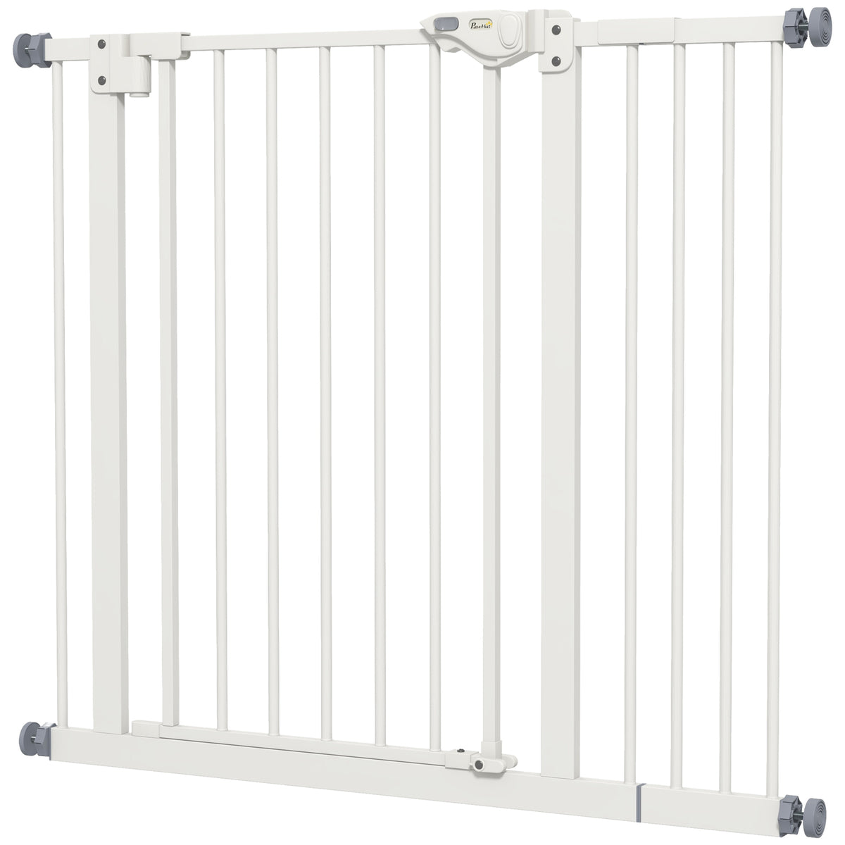 PawHut Türschutzgitter für Hunde, Absperrgitter, Schutzgitter für Haustiere, Metall, Kunststoff, ,74-80/87-94 cm, Weiß