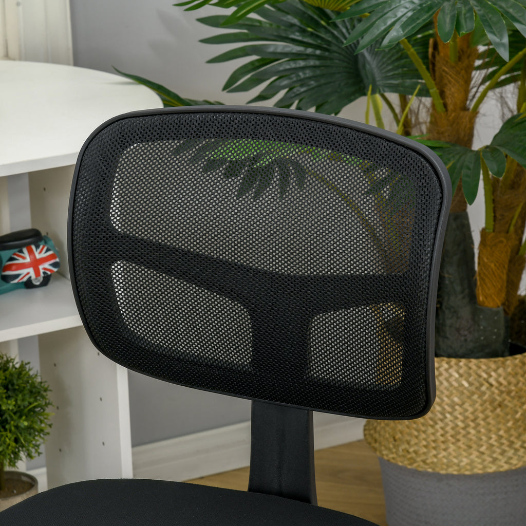 Vinsetto Bürostuhl Ergonomischer Schreibtischstuhl, Höhenverstellbarer Drehstuhl, Platzsparend Schwarz