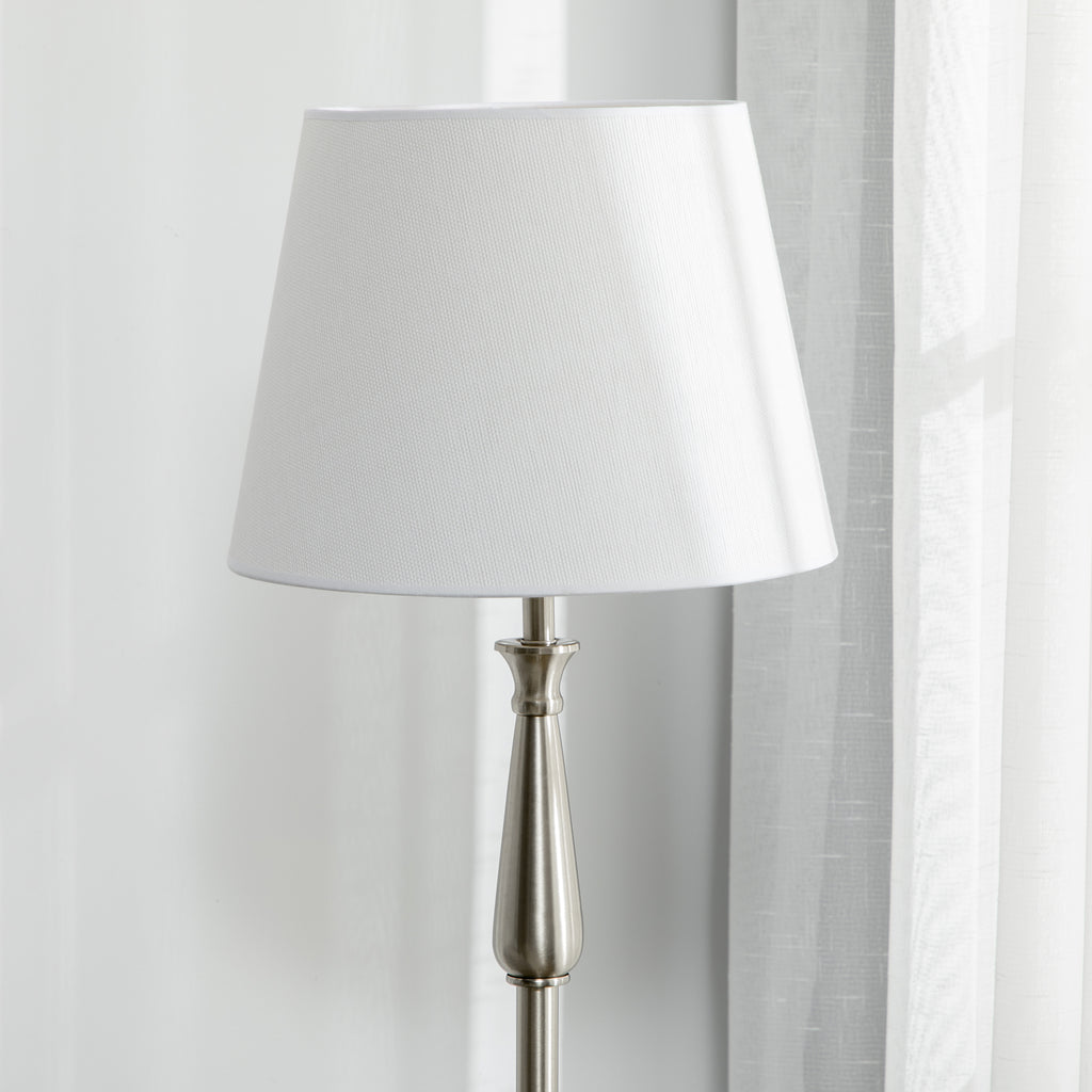 HOMCOM 3-teiliges Lampenset im Vintage-Design, 2 Tischleuchten, 1 Stehleuchte, 35,5 cm x 35,5 cm x 146 cm, Silber + Weiß