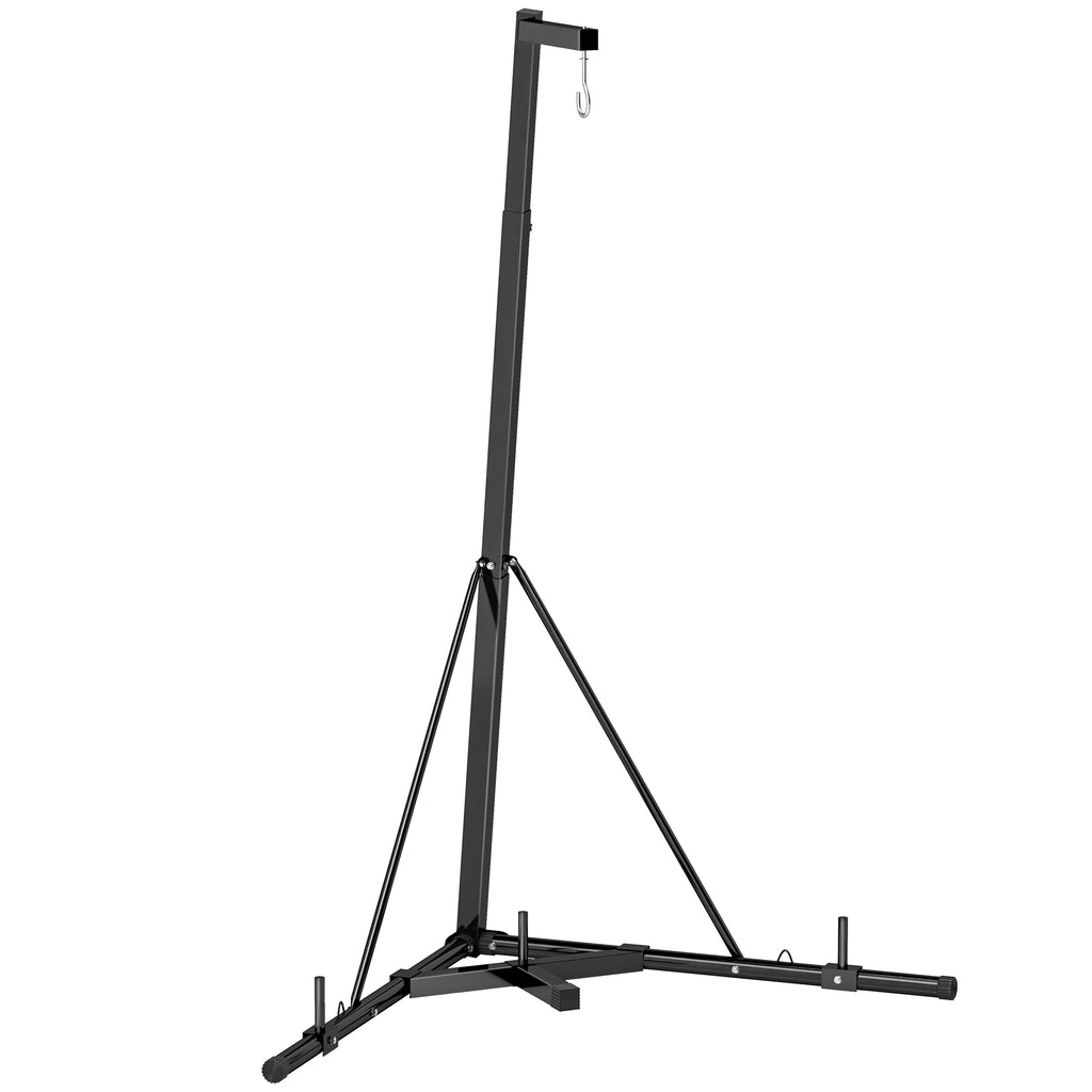 SPORTNOW Boxsackständer, Boxsackhalterung, höhenverstellbar, freistehend, klappbar, Stahl, 170 x 90 x 225 cm, schwarz