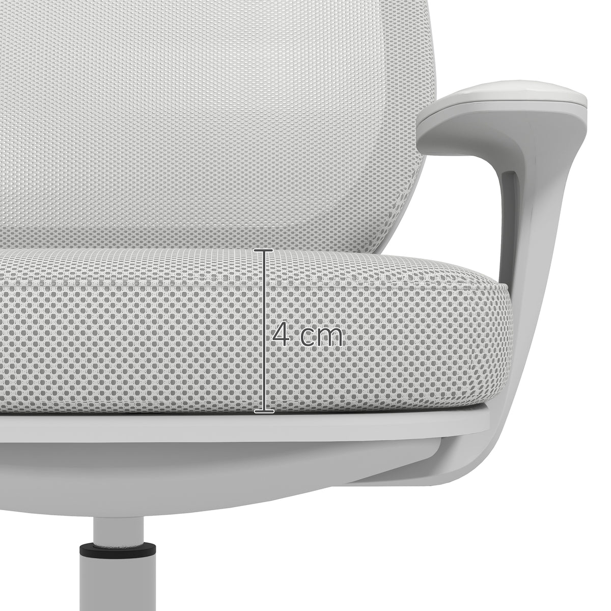 Vinsetto Bürostuhl, Ergonomisch Schreibtischstuhl mit Drehfunktion, Höhenverstellbar 55 x 48 x 82,5-94,5 cm Grau
